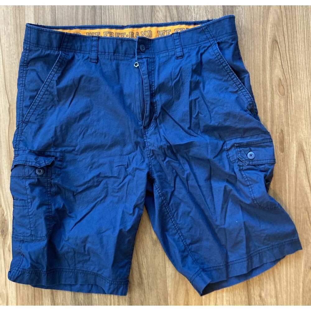 Wear First Men's Cargo Shorts (Size L, 40) Blue, Elastic Waist
